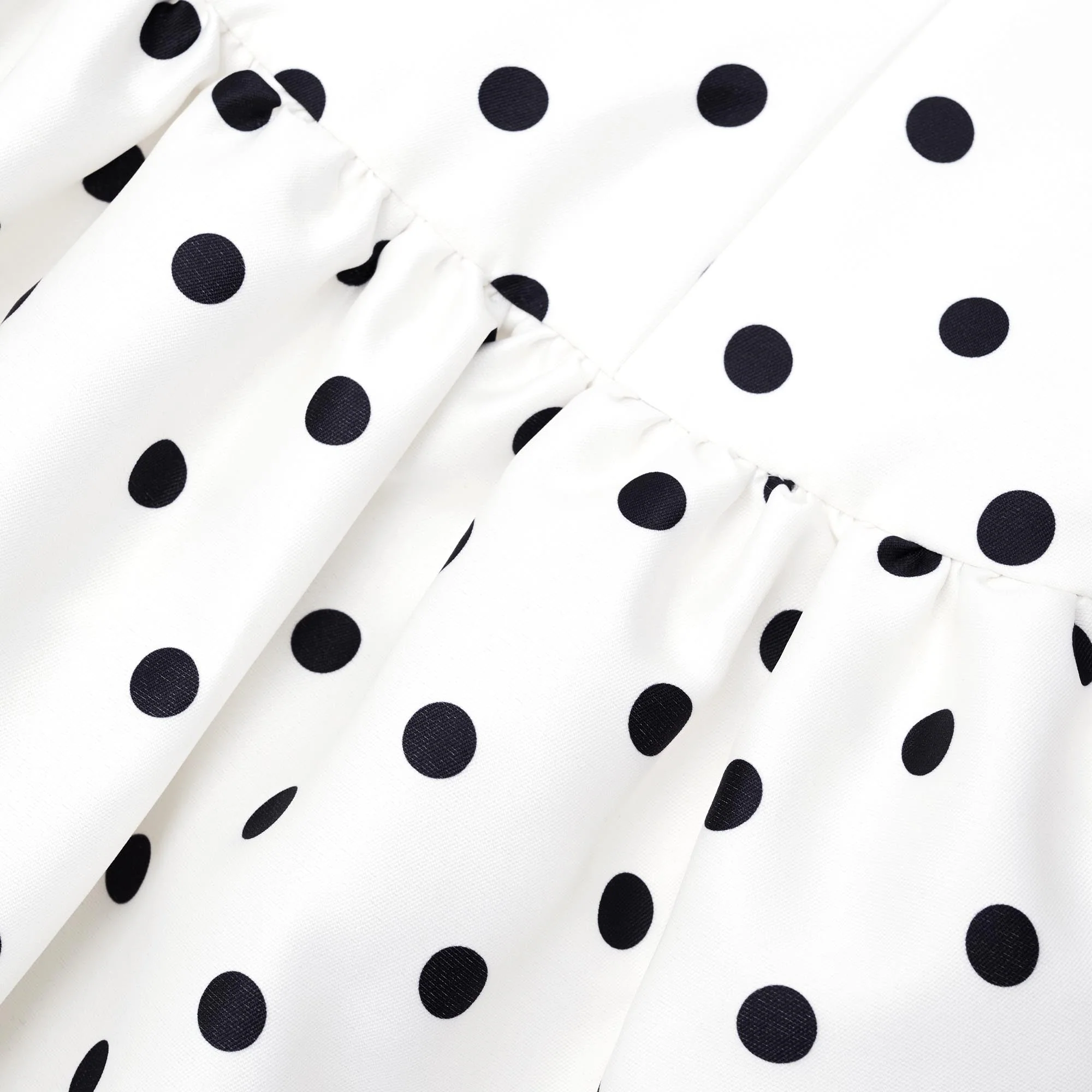 Cream Polka Dot Taffeta Midi Dress - Image 7