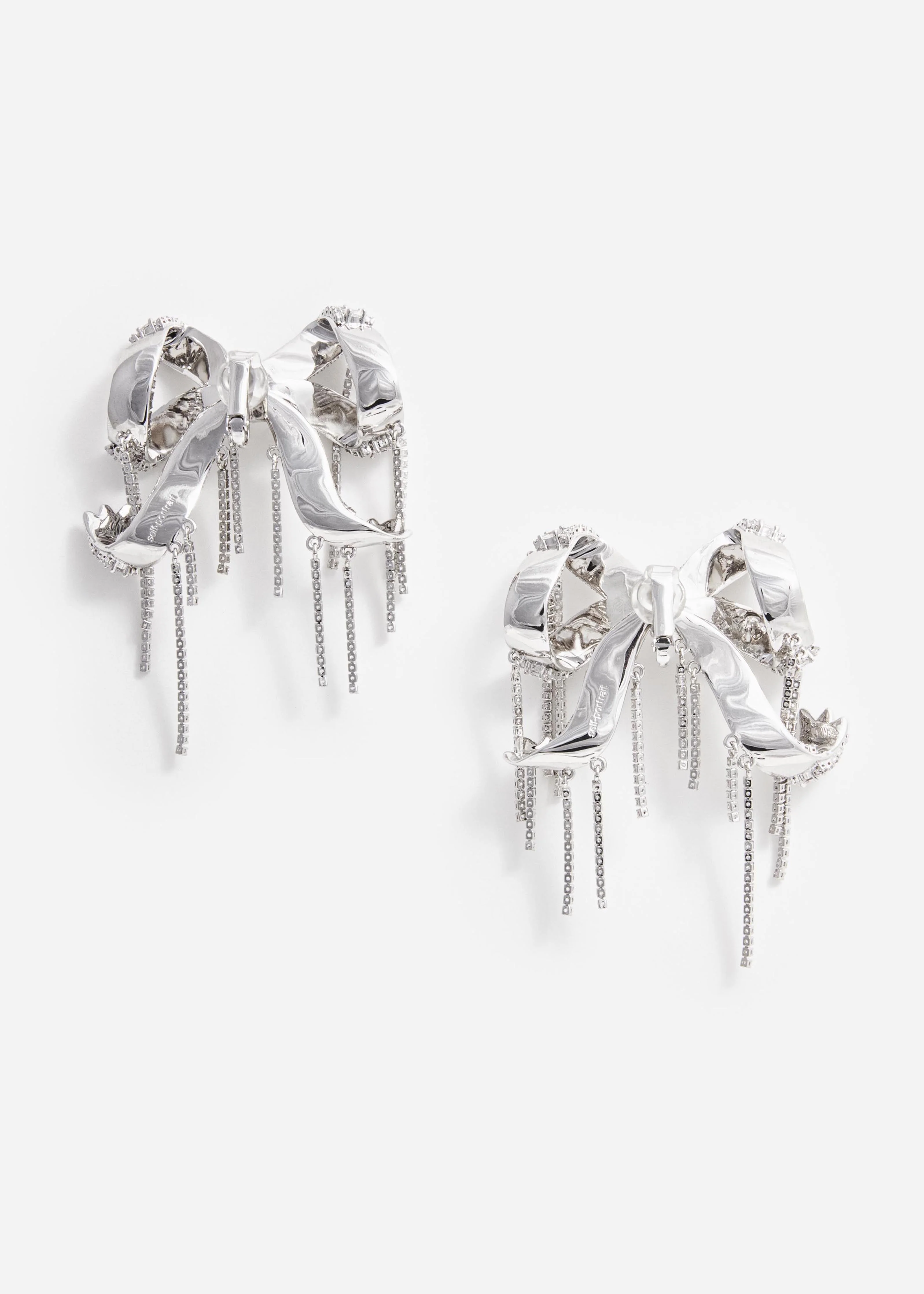 Crystal Embellished Bow Earrings - Image 3