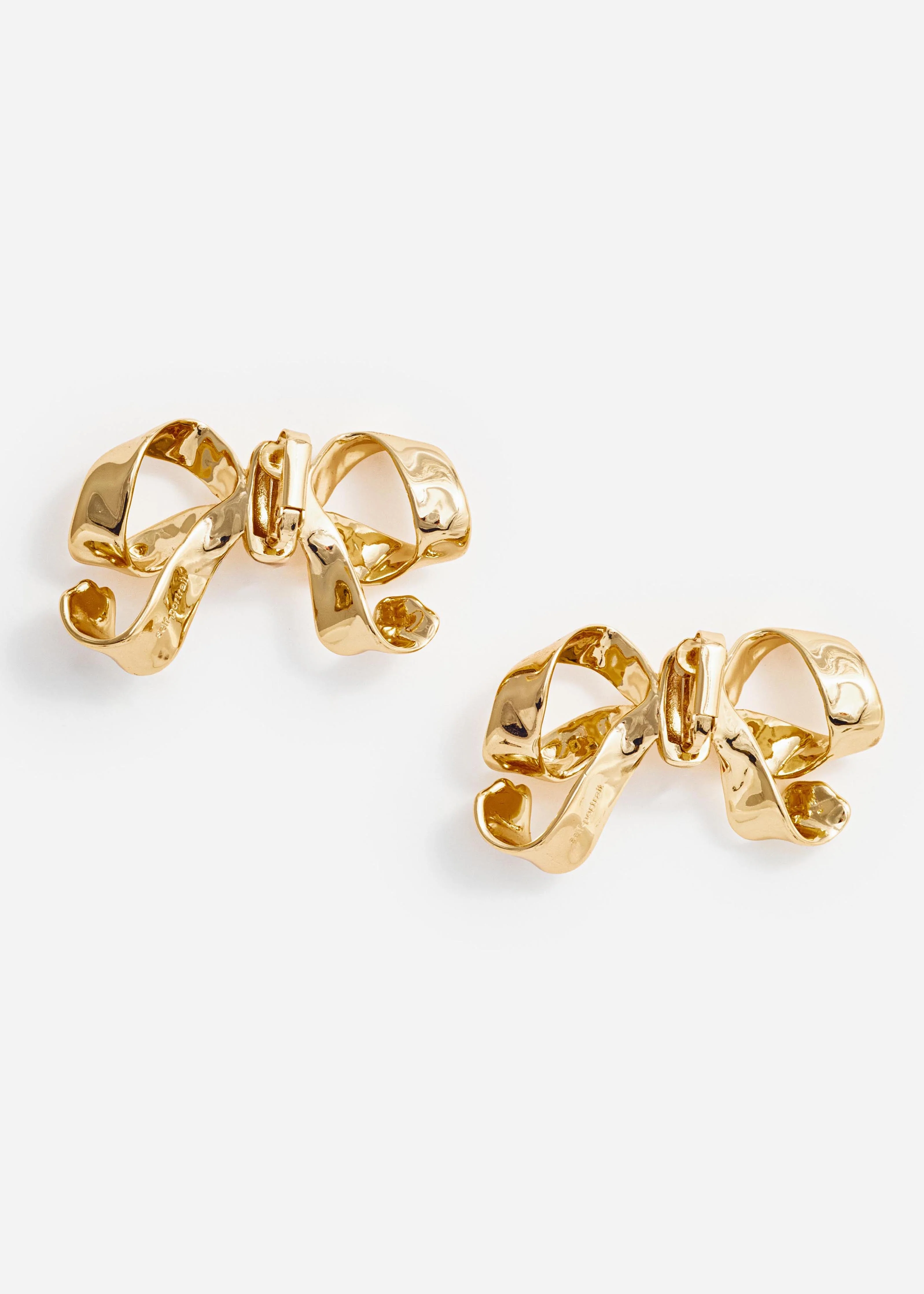 Gold Bow Earrings - Image 3