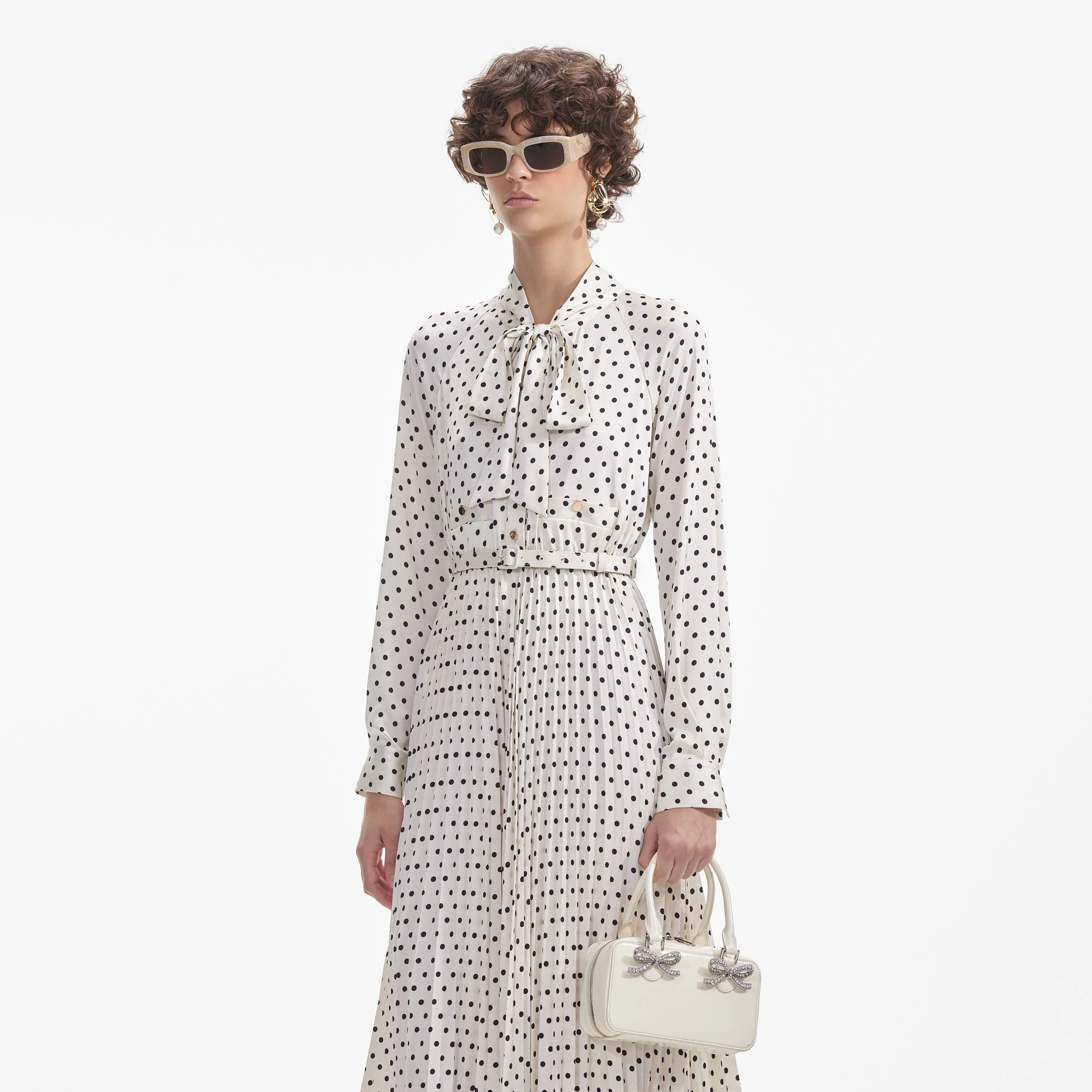 Gold Faux Pearl Drop Earrings - Image 4