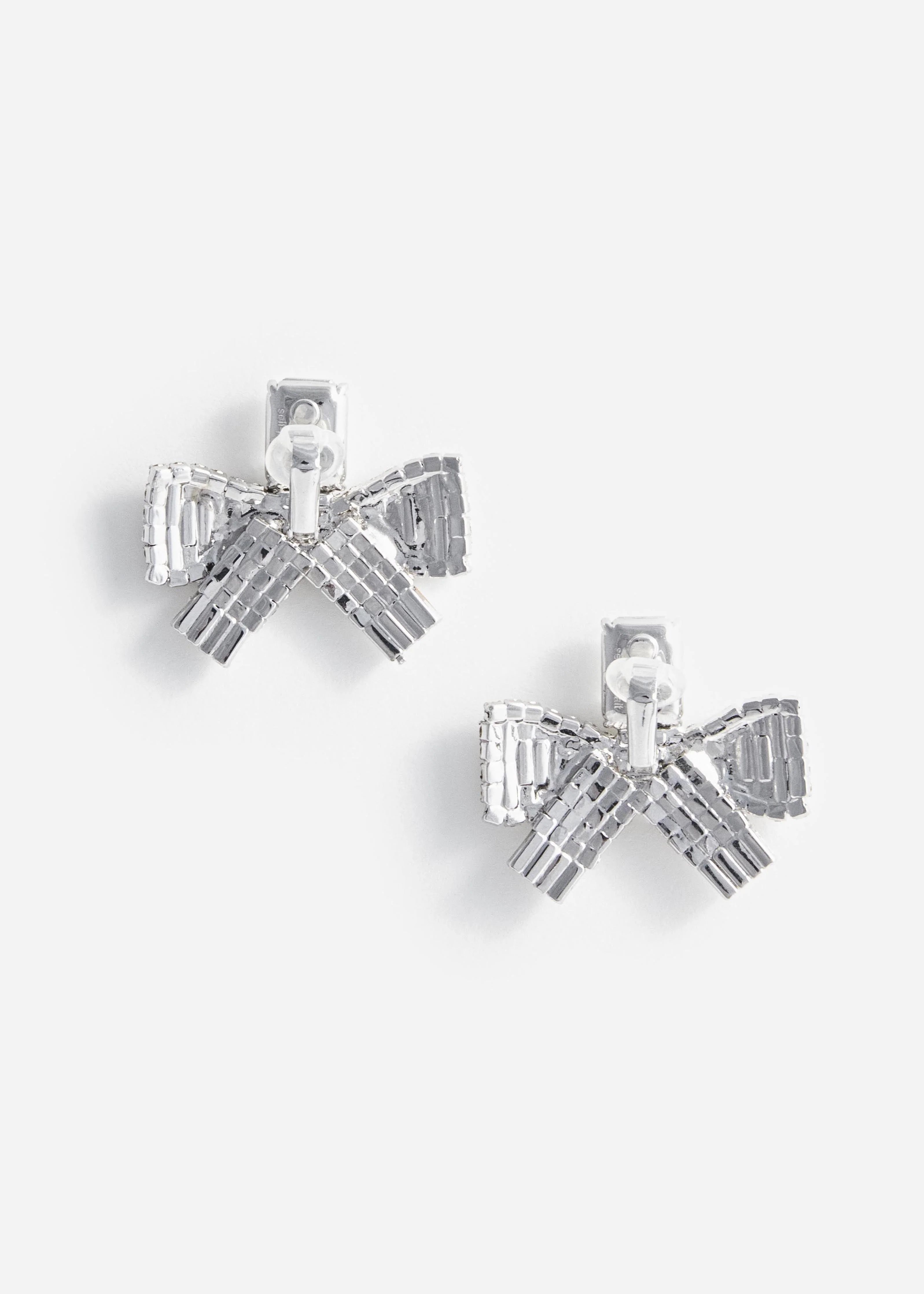 Small Crystal Bow Earrings - Image 3