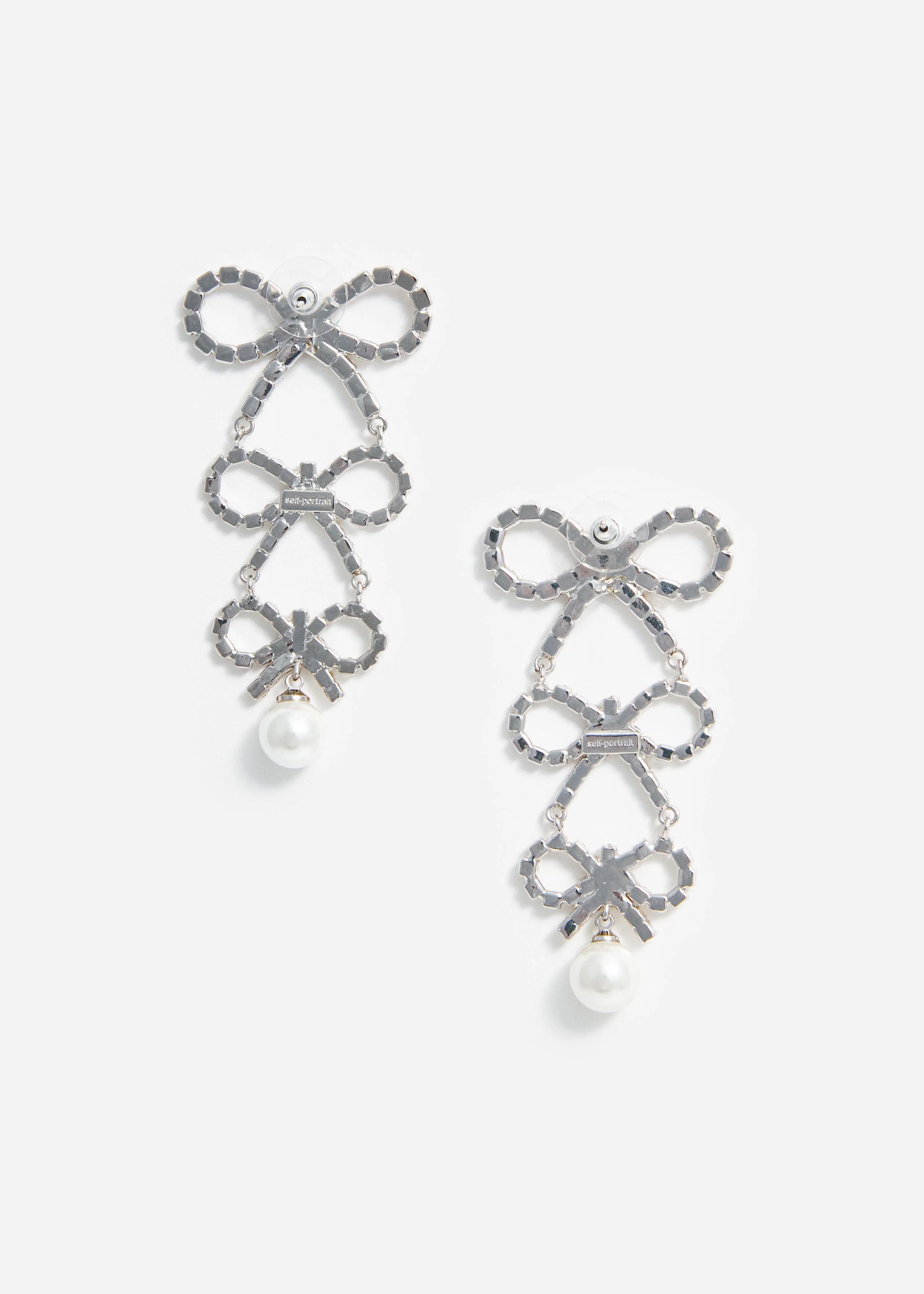 Tiered Crystal Bow Earrings - Image 3