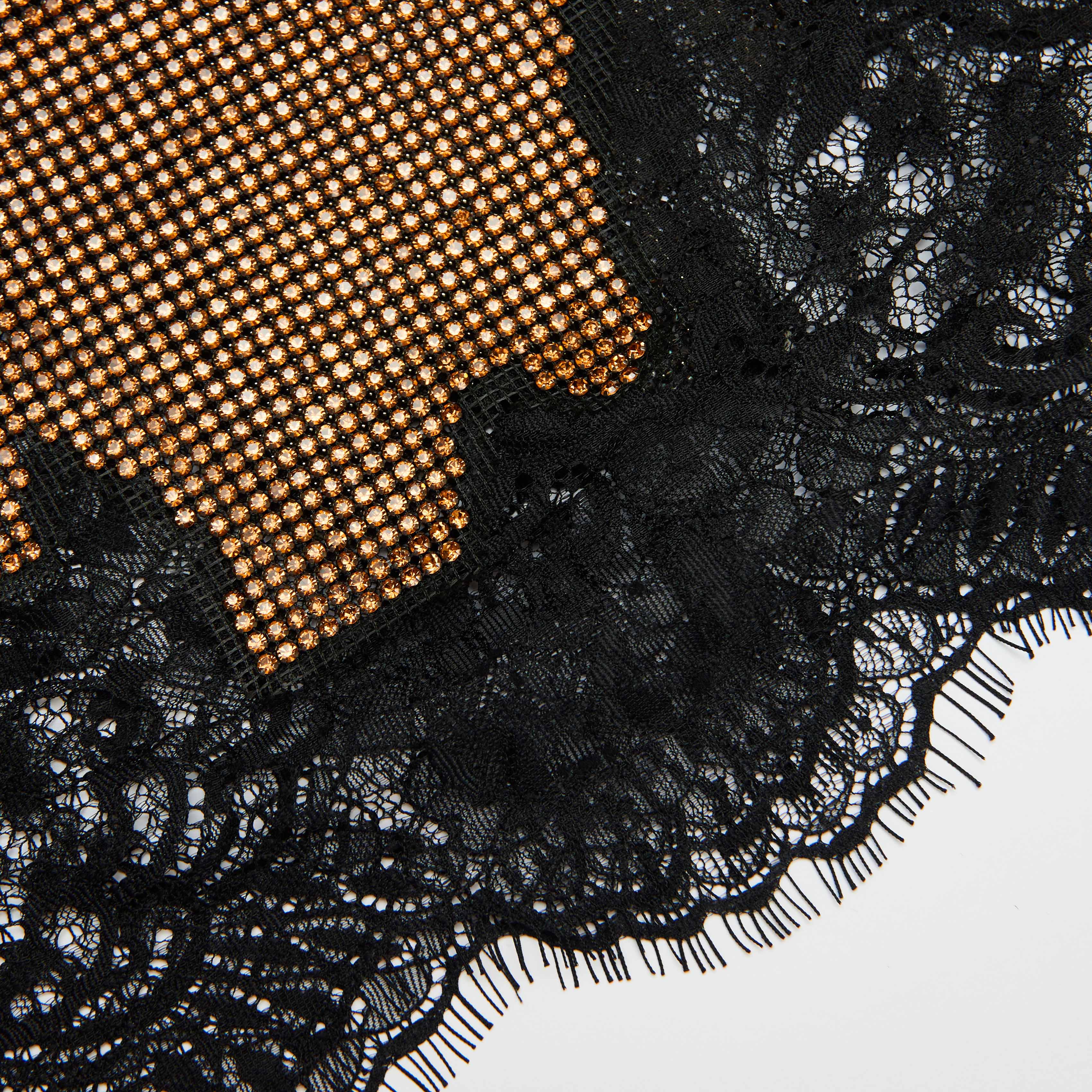 Brown Crystal Chainmail Mini Skirt - Image 5