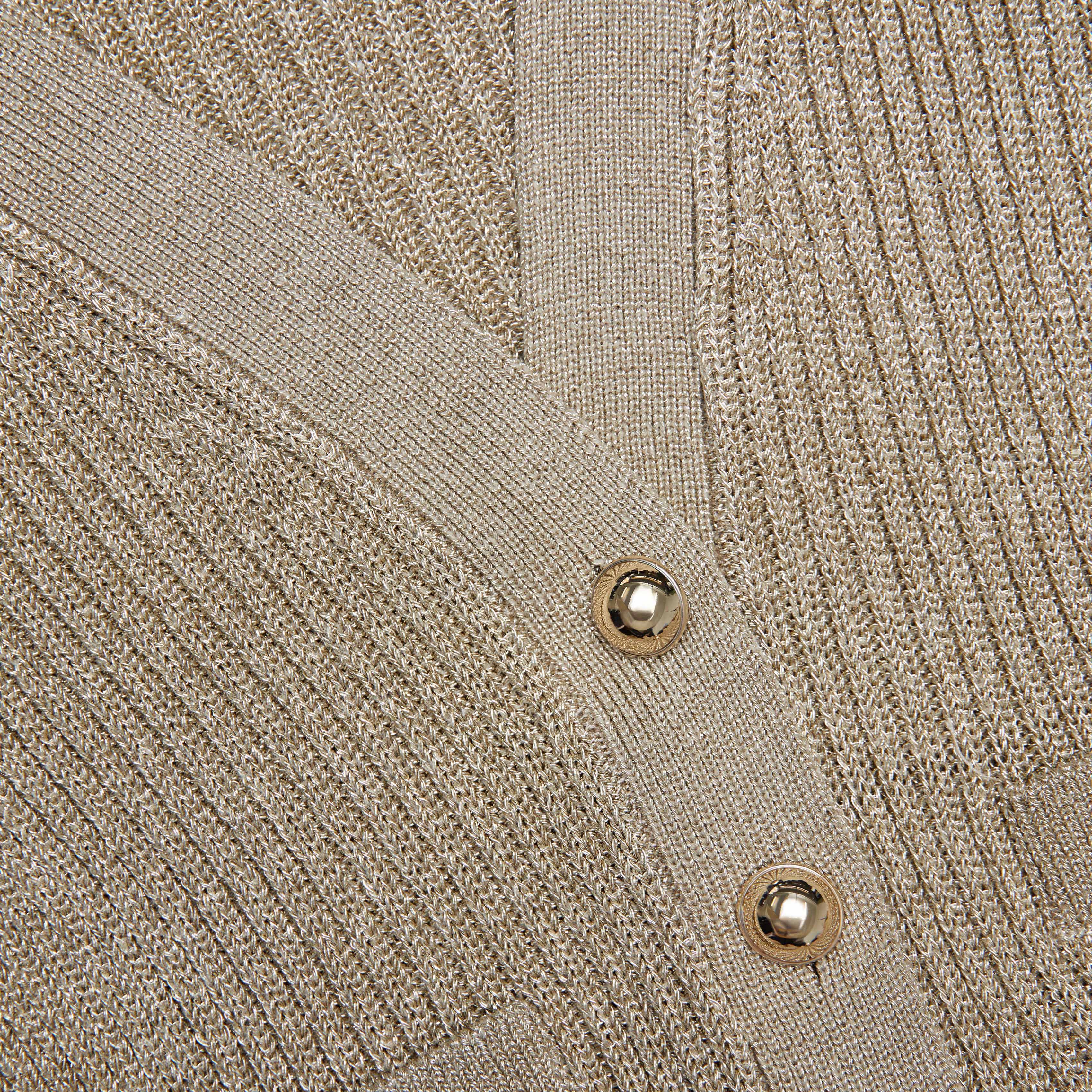 Gold Lurex Peplum Knit Midi Dress - Image 5