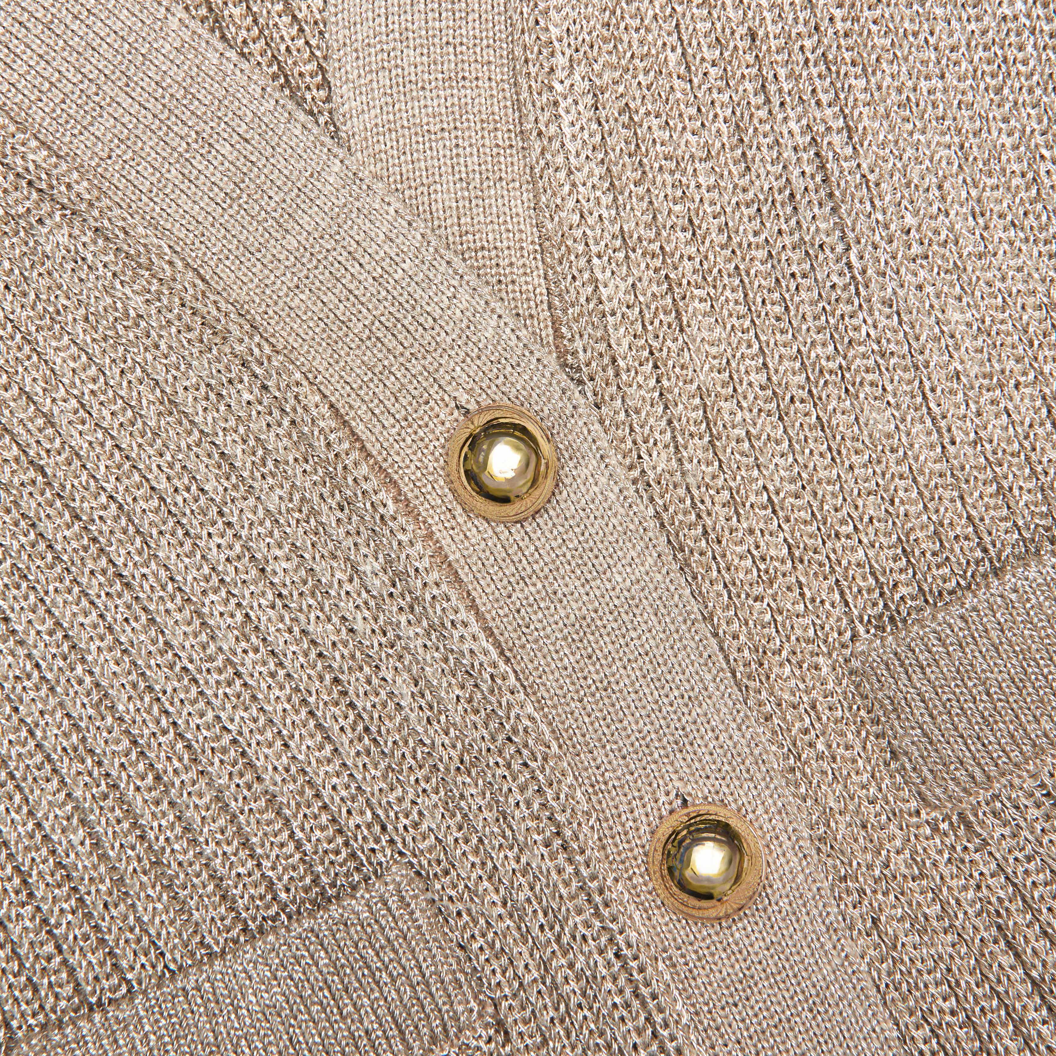 Gold Lurex Peplum Knit Mini Dress - Image 5