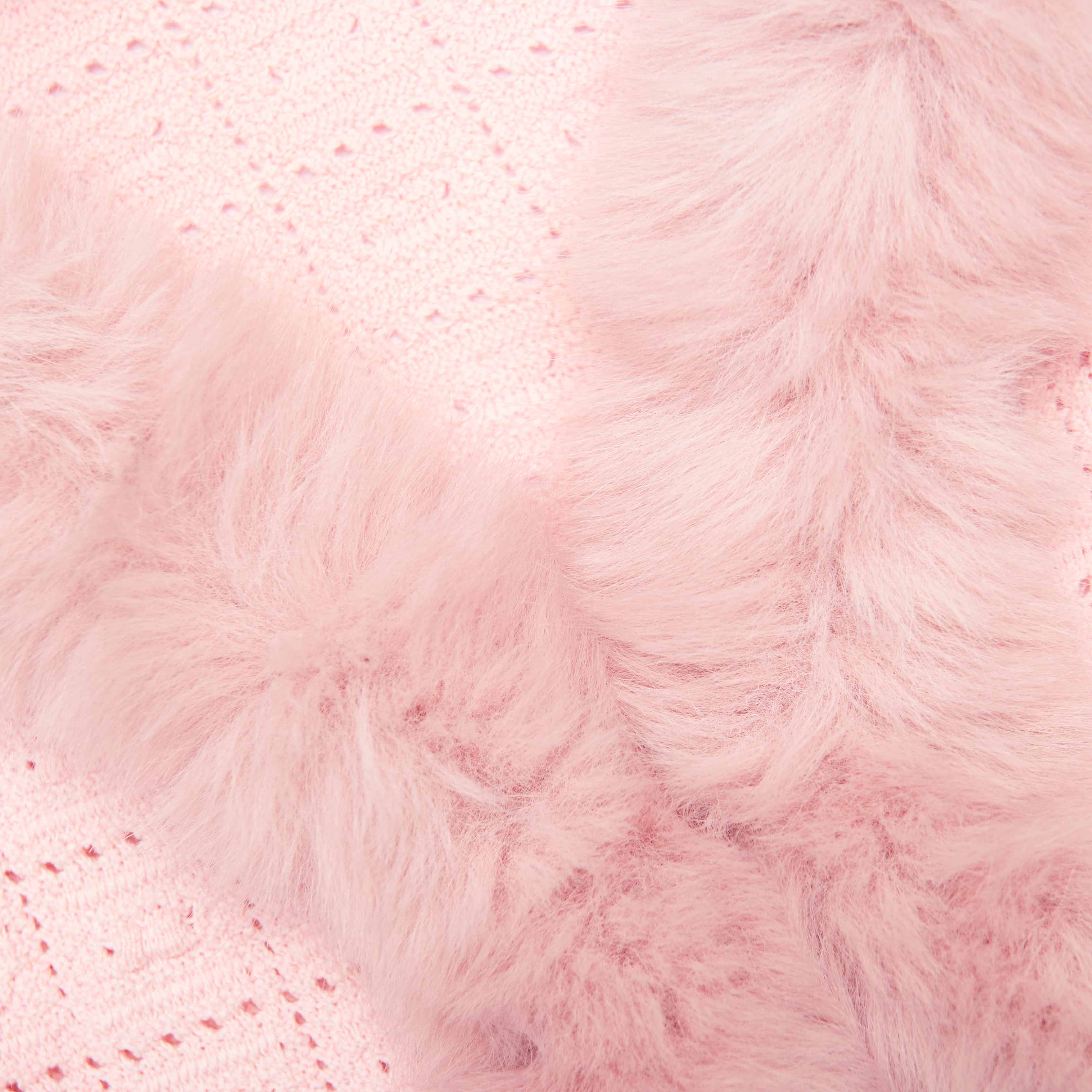 Pink Fur Collar Cardigan - Image 5