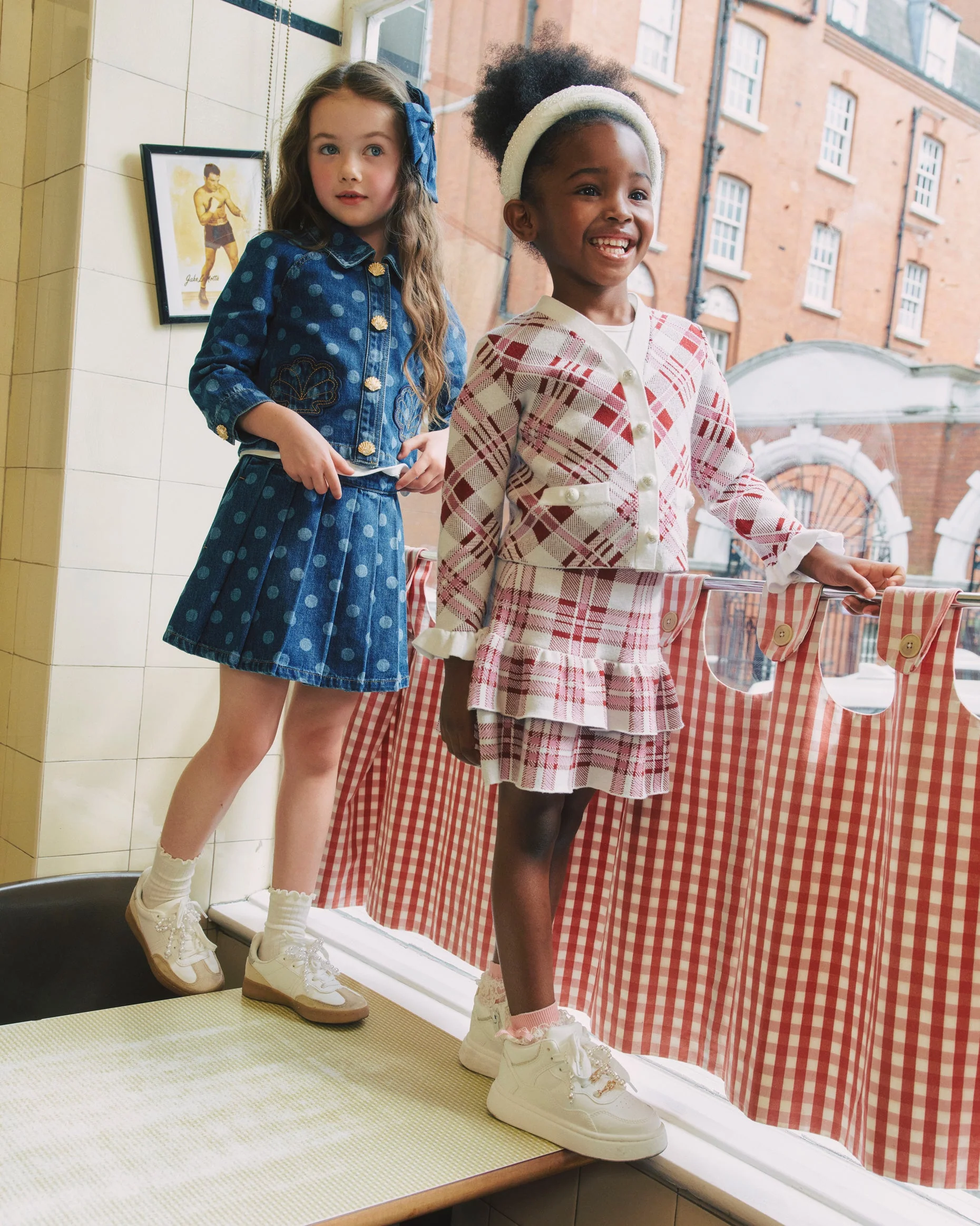 Burgundy Check Cardigan - Image 3