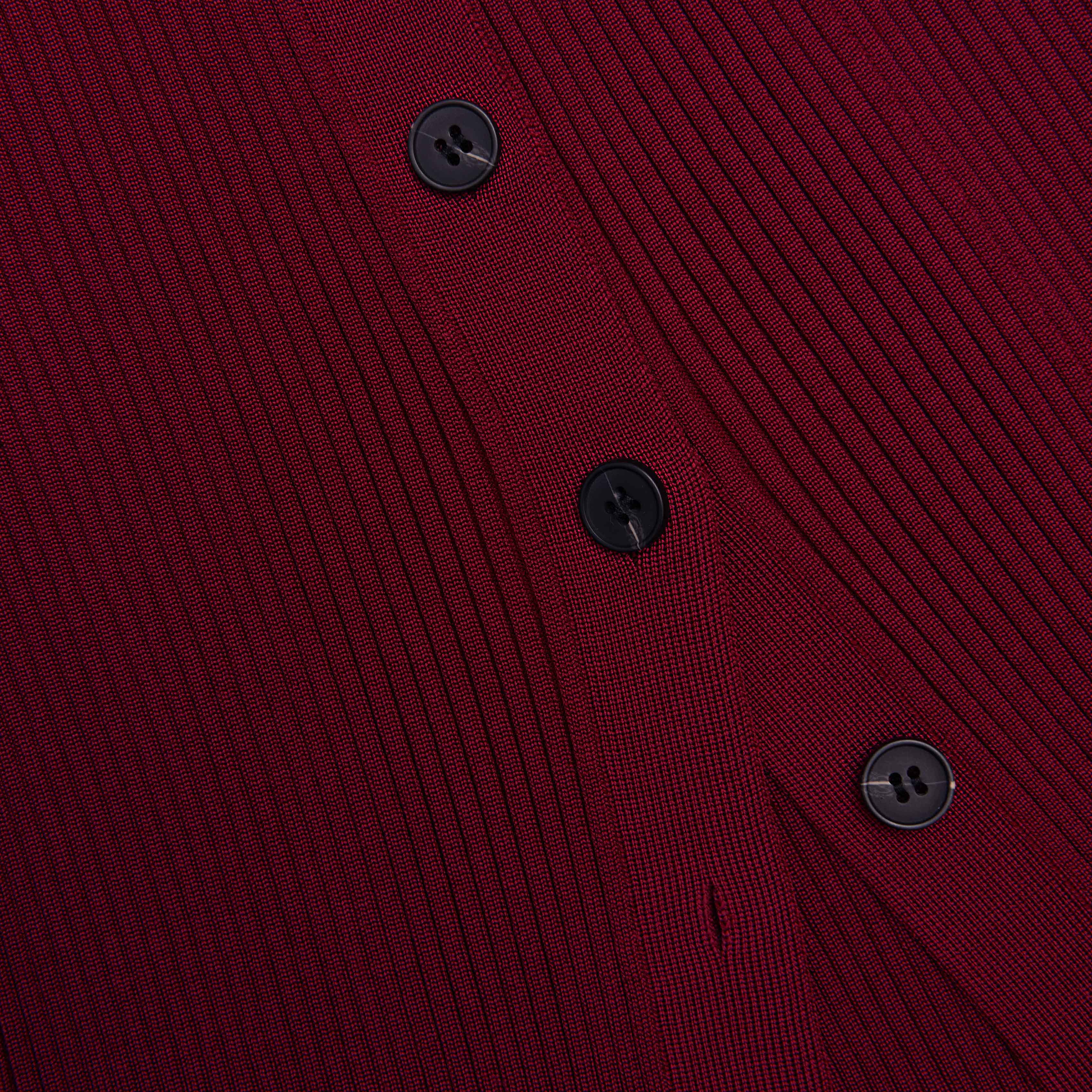 Burgundy Cut Out Rib Knit Midi Dress - Image 6