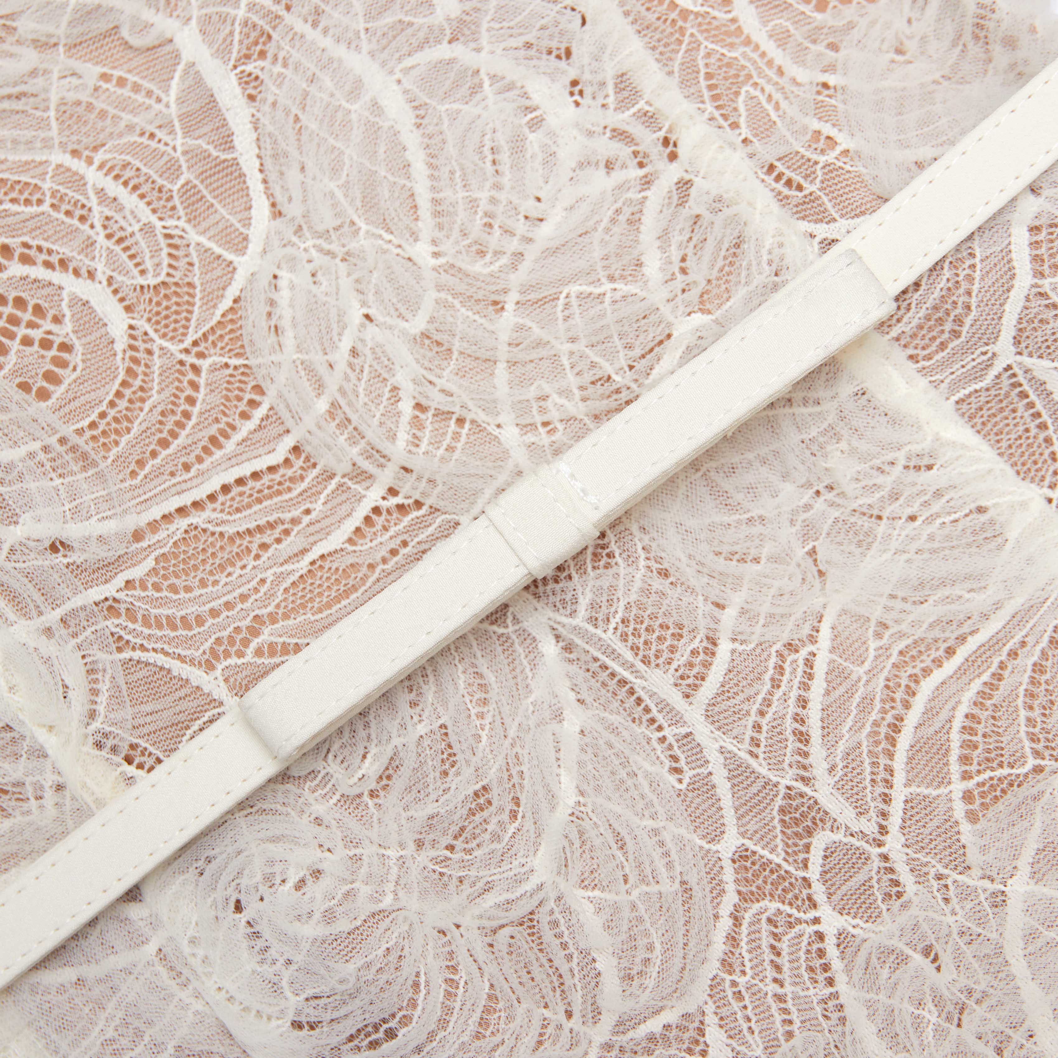 Cream Tulle Lace Midi Dress - Image 5