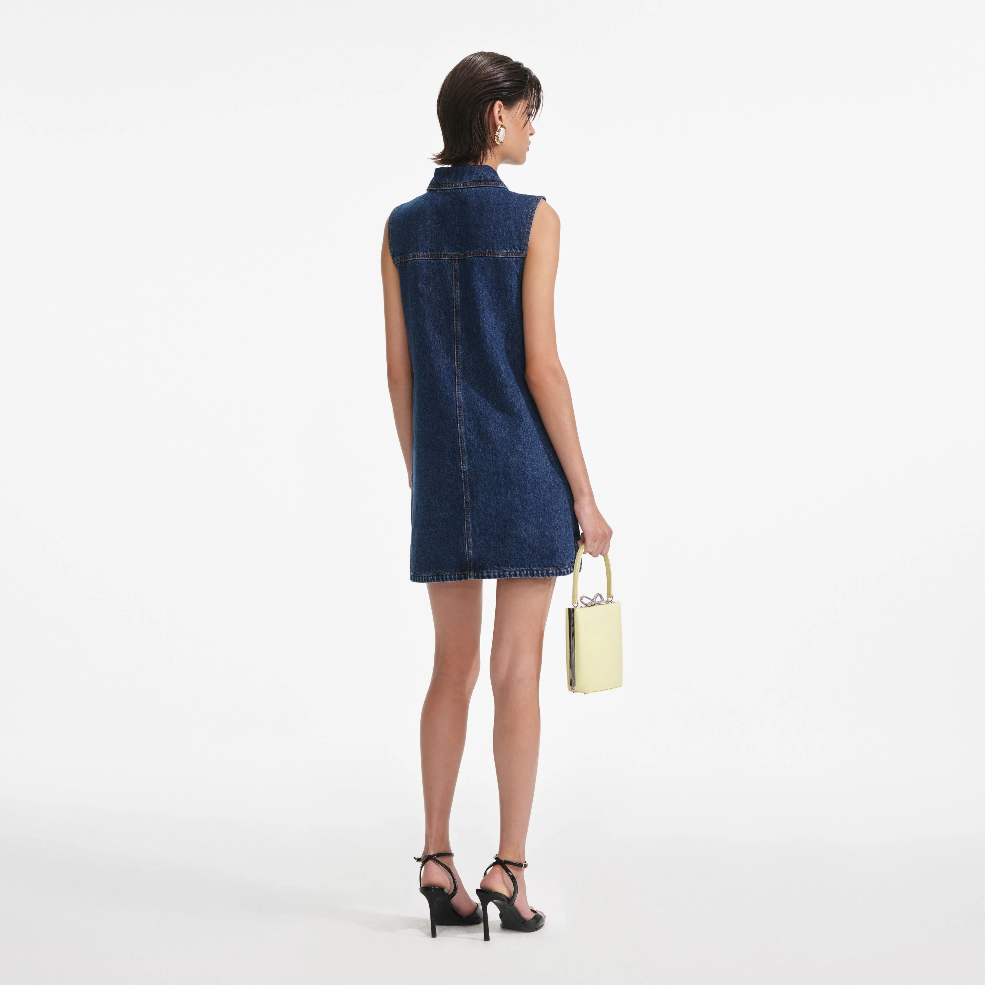 Denim Sleeveless Mini Dress - Image 3