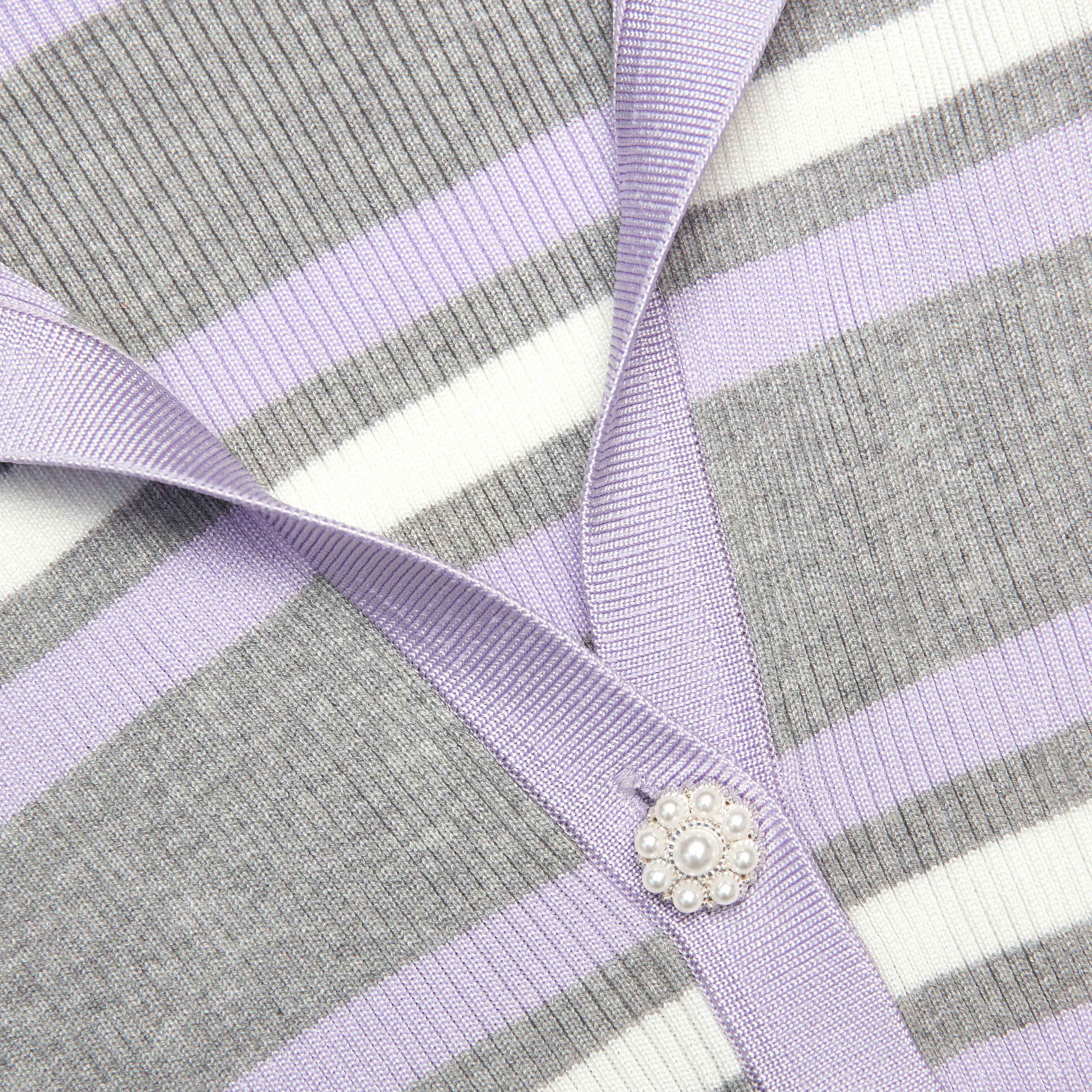 Grey Stripe Rib Knit Top - Image 5