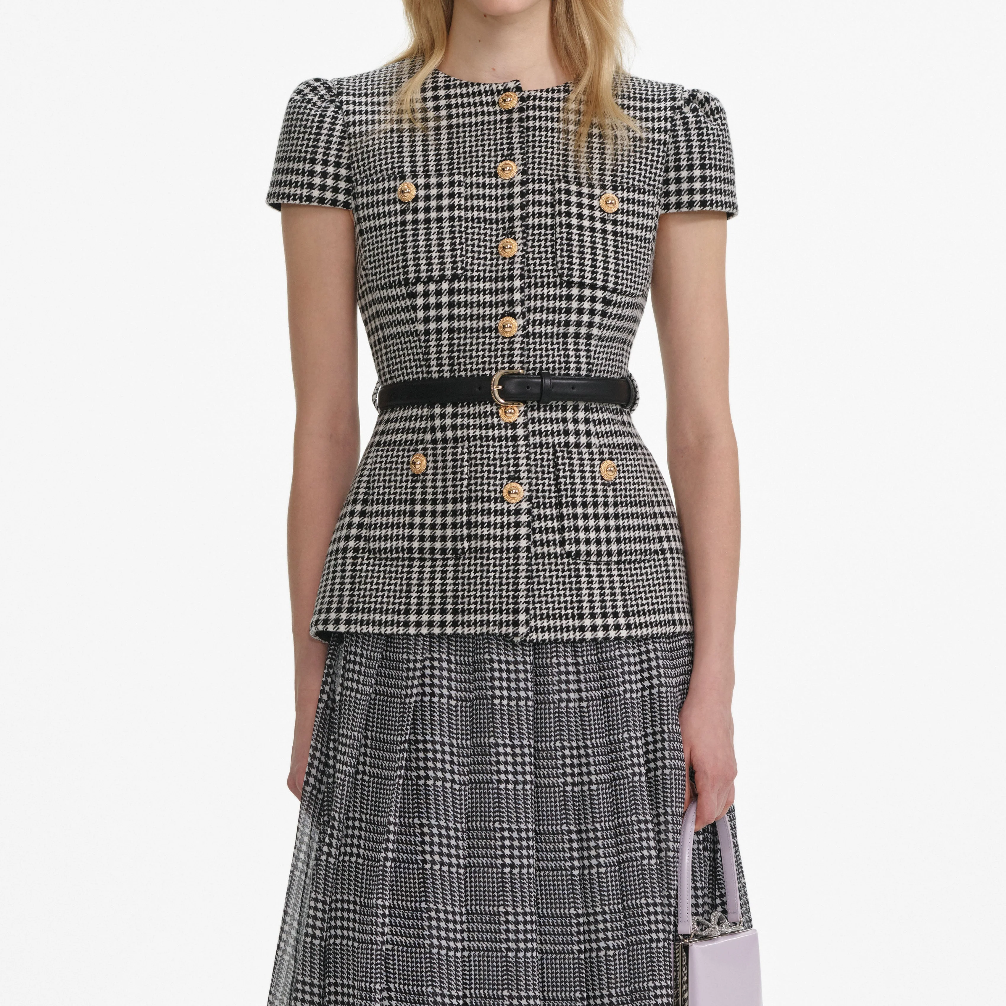 Houndstooth Tailored Midi Dress - Image 4
