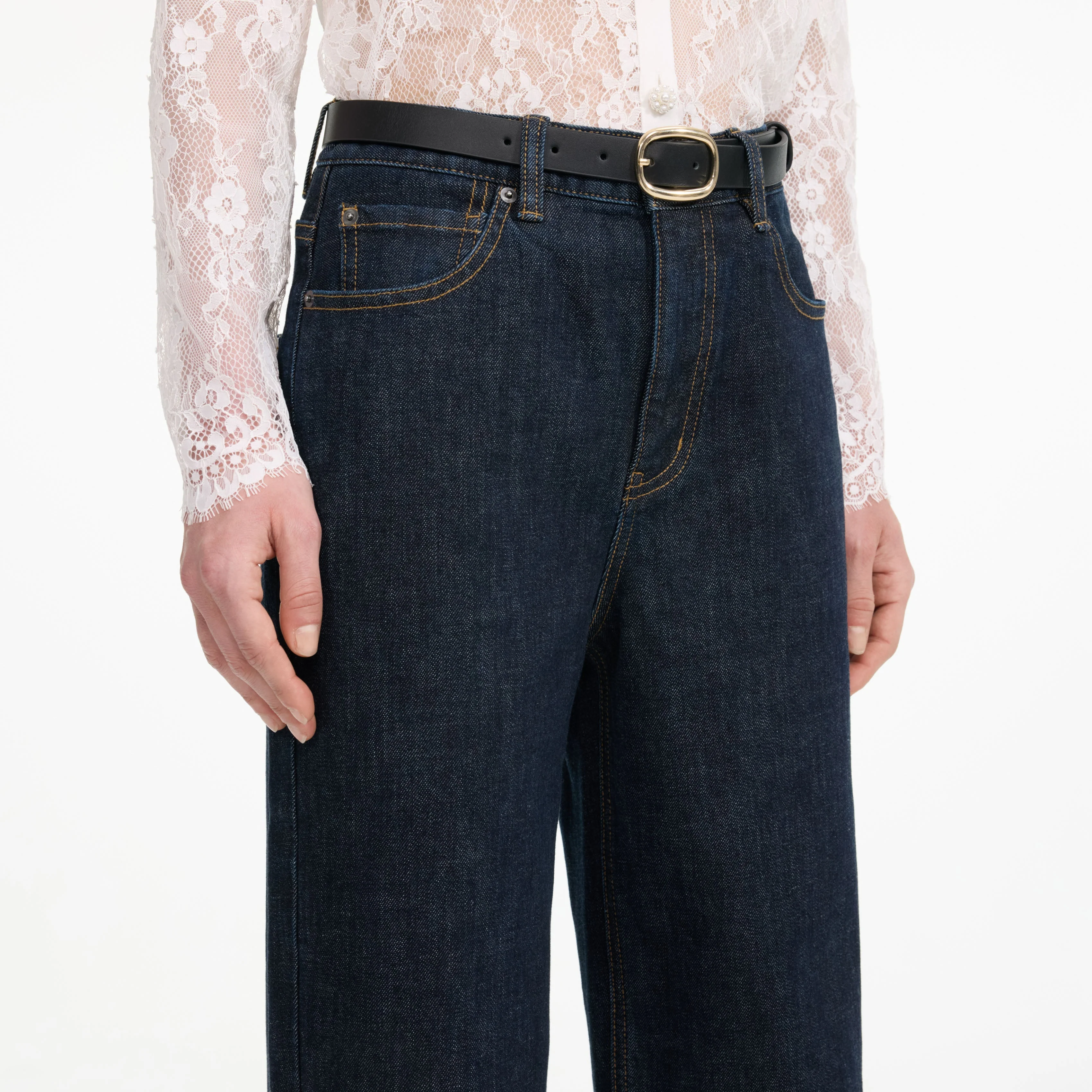 Indigo Straight Leg Jeans - Image 4