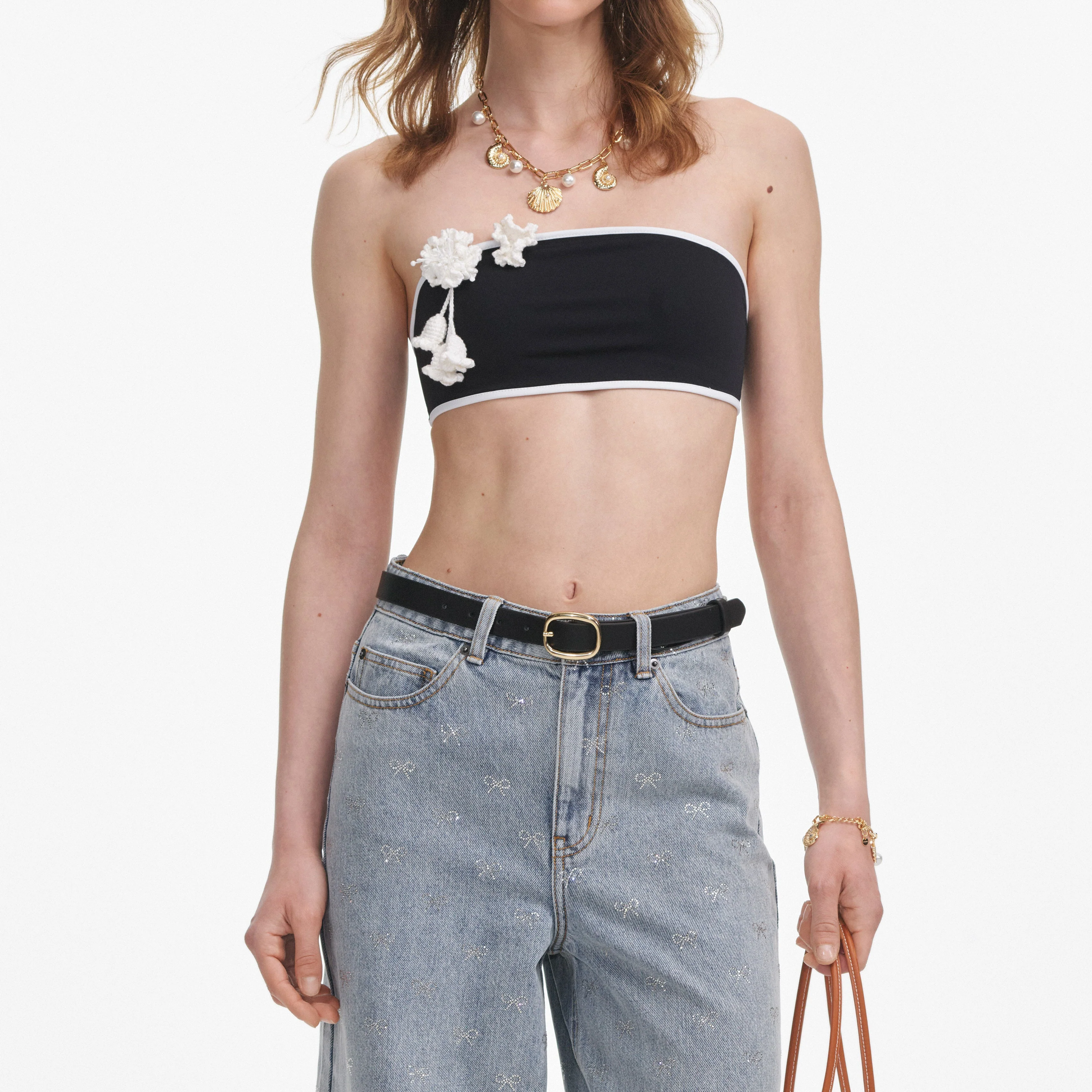 Light Blue Diamante Bow Jeans - Image 4