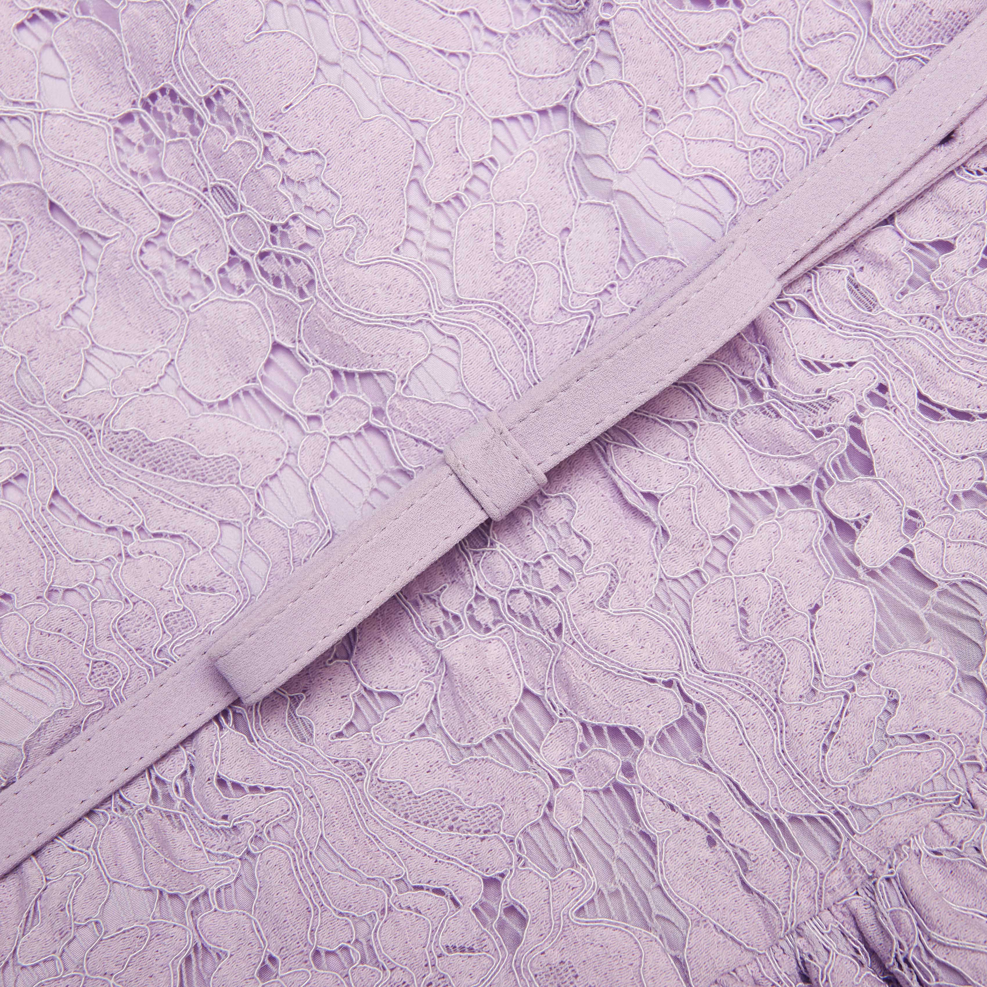 Lilac Lace Sleeveless Mini Dress - Image 5