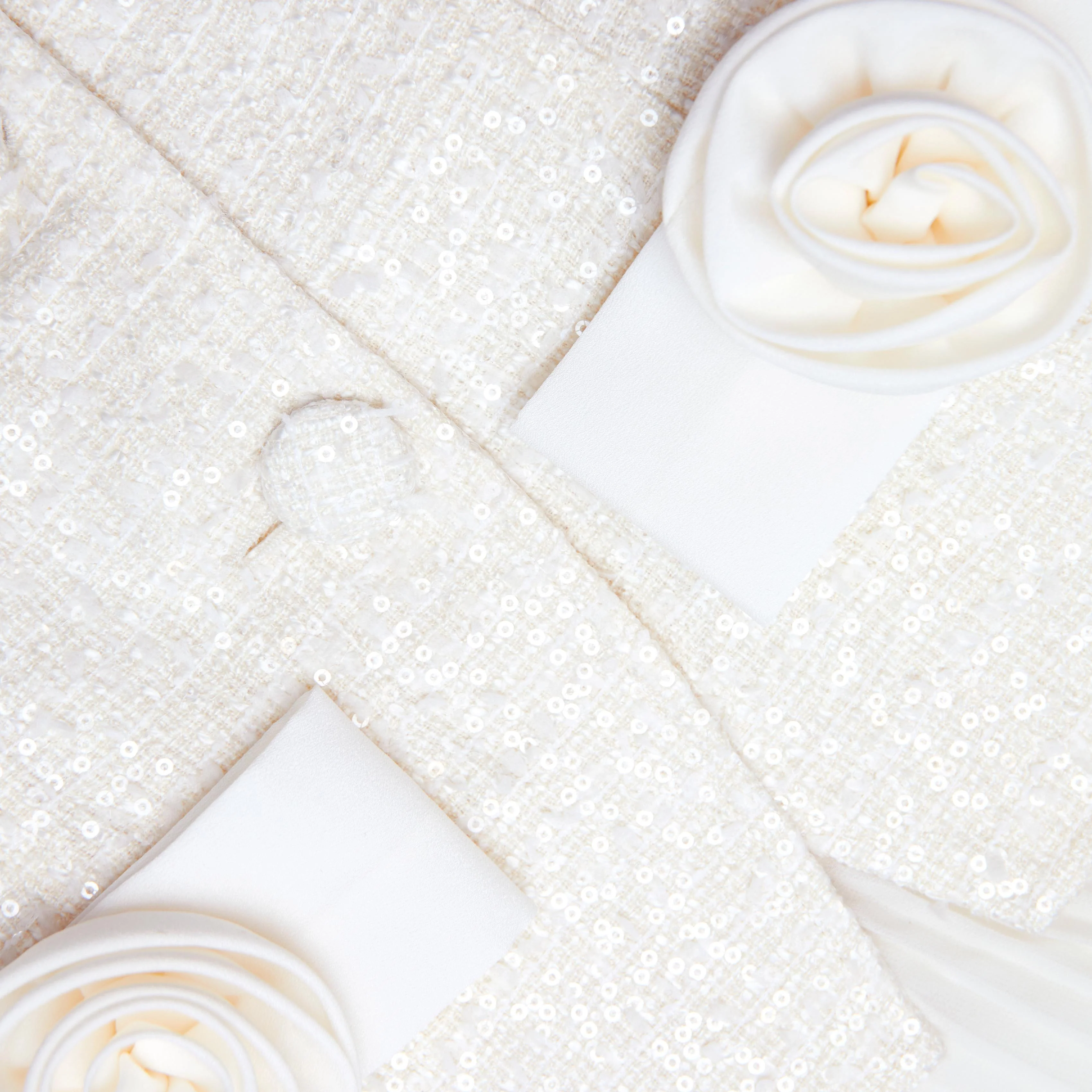 Cream Boucle Bow Detail Midi Dress - Image 5