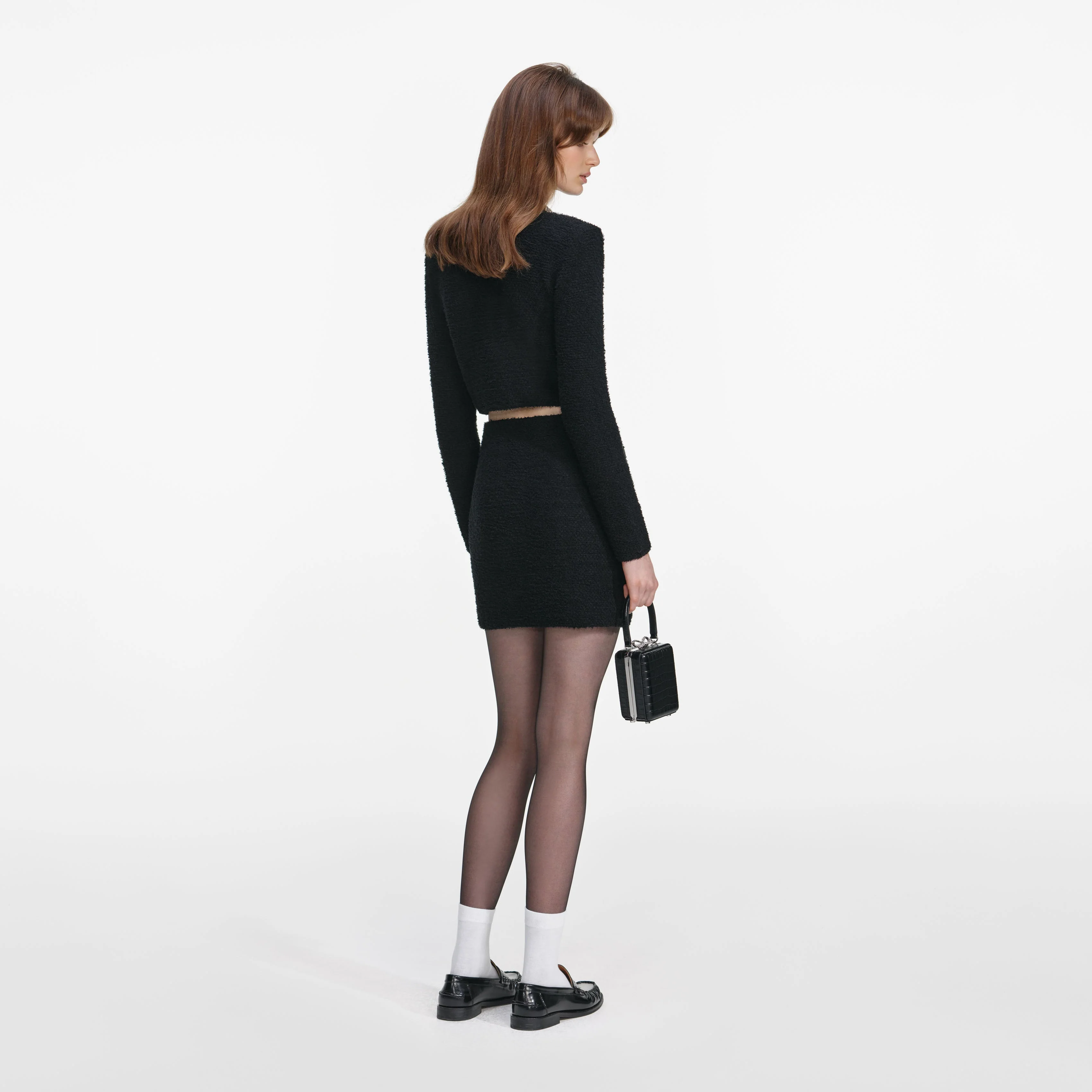 Black Knit Mini Skirt - Image 3