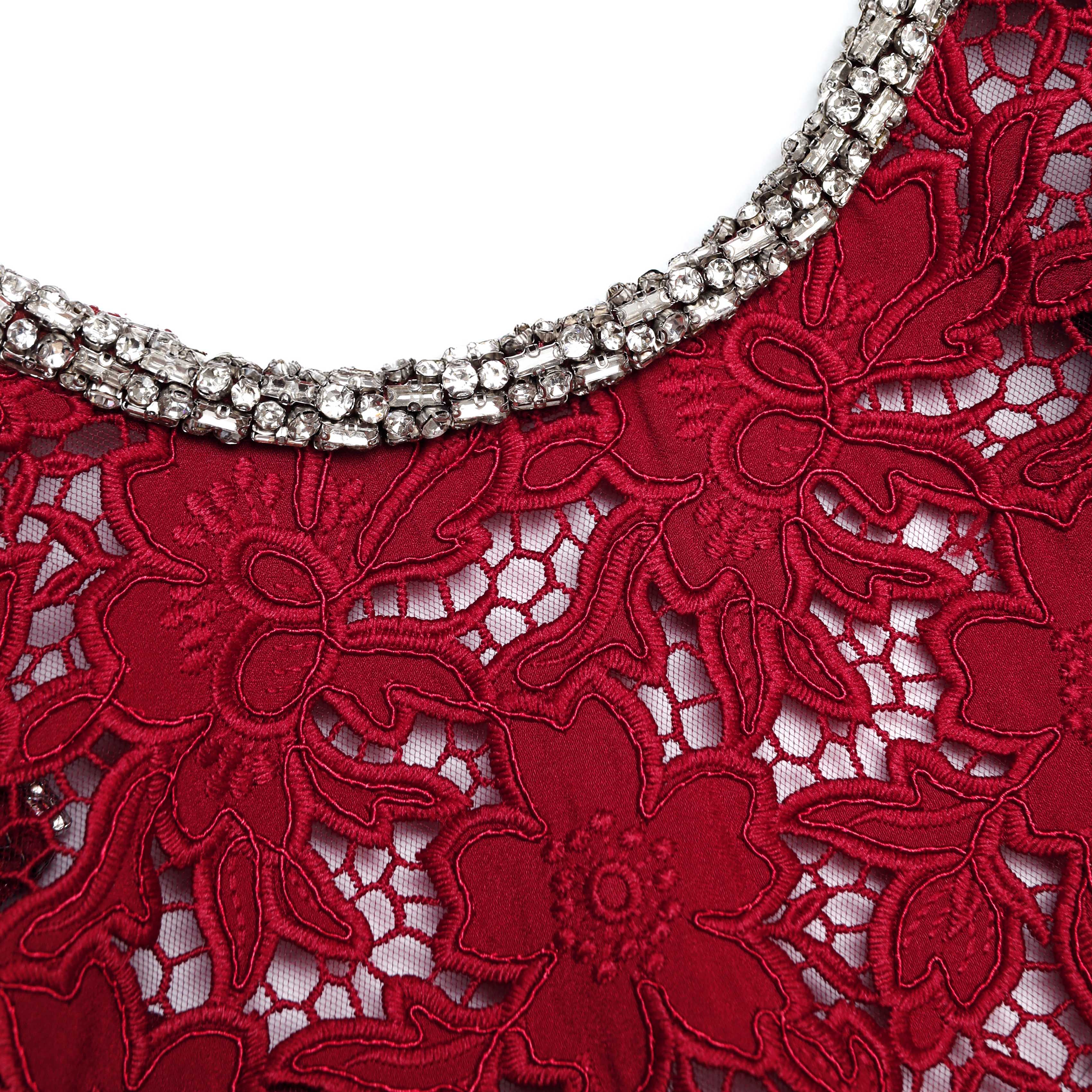 Burgundy Lace Crystal Top - Image 5
