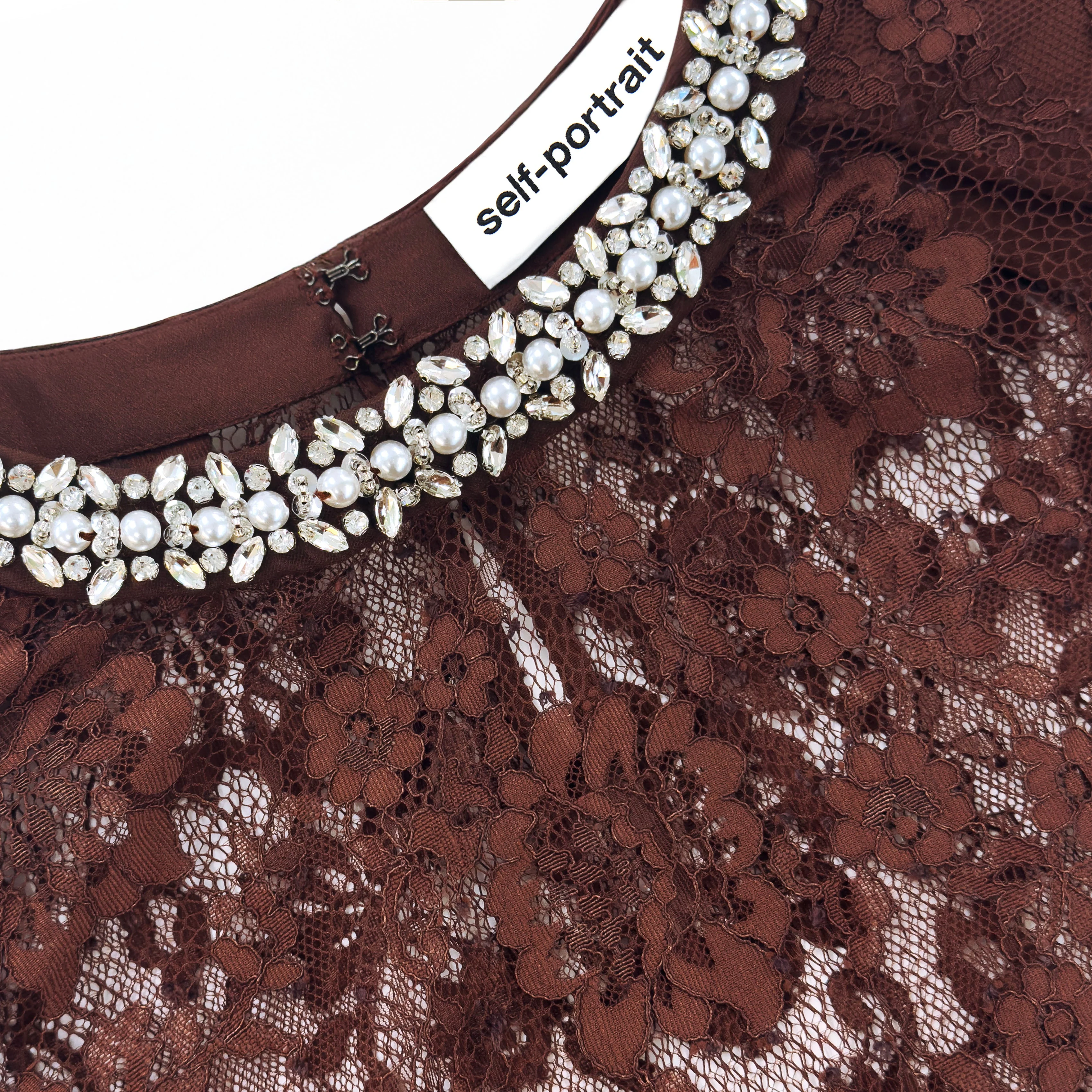 Brown Floral Lace Top - Image 5