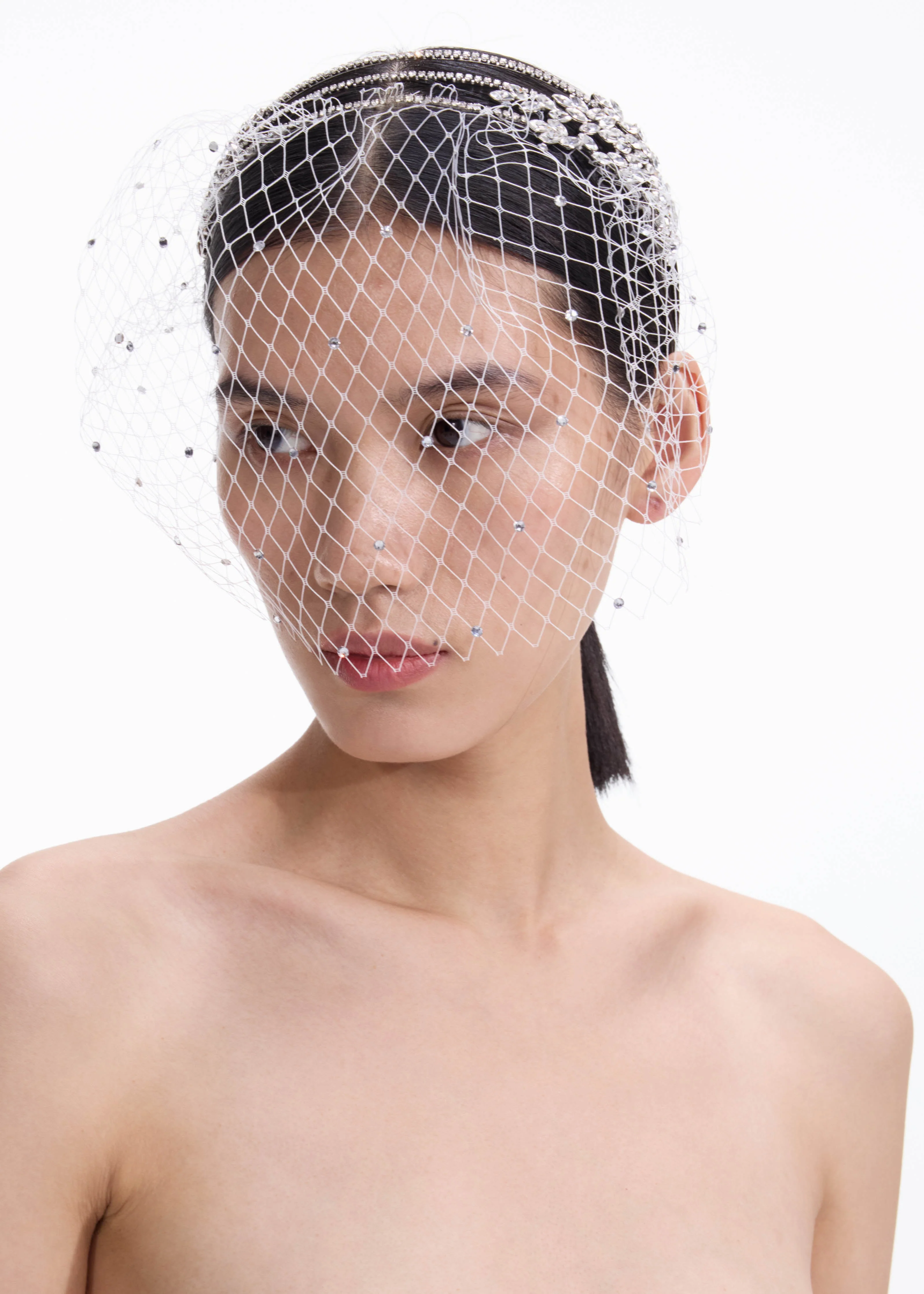 Crystal Embellished Veil Headband - Image 3